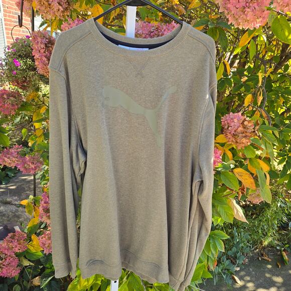 Puma Men's Olive Big Logo Sweatshirt size XL dryCELL - Picture 1 of 8